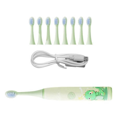 Elektrisk tandbørste til børn, tegneserie tandbørste til drenge og piger, 4 rengøringstilstande og 6 tandbørstehoveder