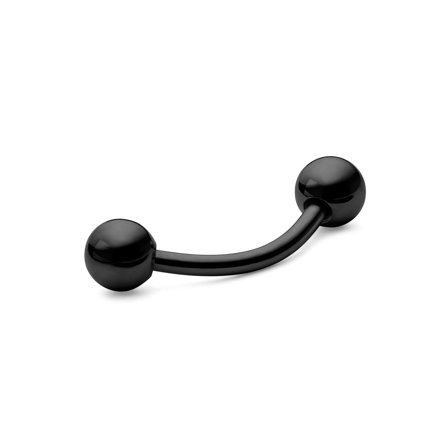 6 mm Curved Ball-Tipped Black Titanium Barbell for Men - Ear piercing jewellery