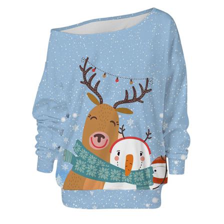Tröja För Jultomte Med Print Off Shoulder För Damer