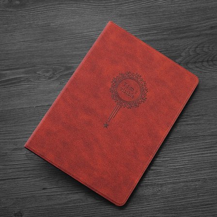 Fodral för iPad 2017/2018 9.7" Retro Star Präglad Vinröd Business Minimalistisk