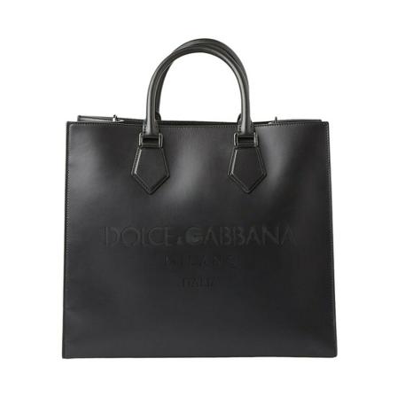 Dolce & Gabbana, Edge Shopper With Logo Zwart, Heren, Maat:ONE Size,leer