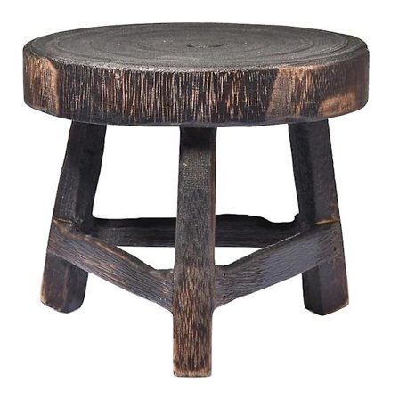 Trä Hög Pall Växtställ För Blomkruka Rund Trädgård Krukväxt Hylla_MGF