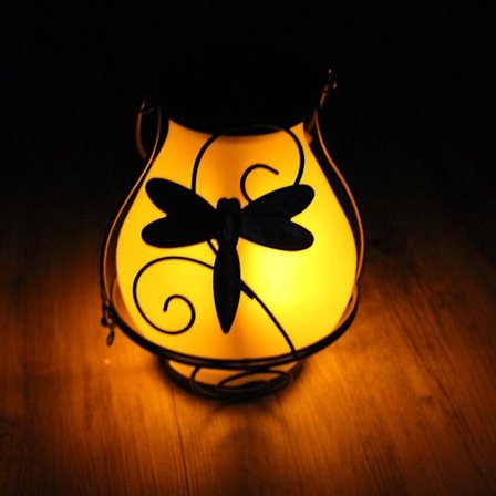 Hängande Solcellslampor Sol Flimmerande Lågfacklor Metall Sol La