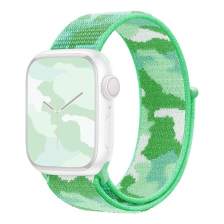 Apple Watch Series 8 (41 mm) klockarmband i nylon med stealth-kamouflage - Ljusgrön