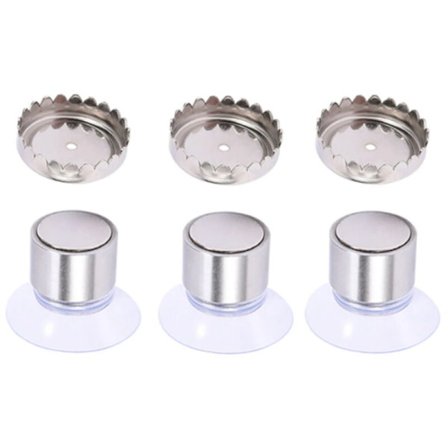 3 Set Kreativa Magnetiska Hållare Badrum Hängande Hållare Sugkopp Hållare Silver Magnetisk Hållare