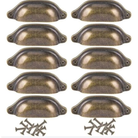 Antik snäckskål handtag, skåphandtag, garderobshandtag