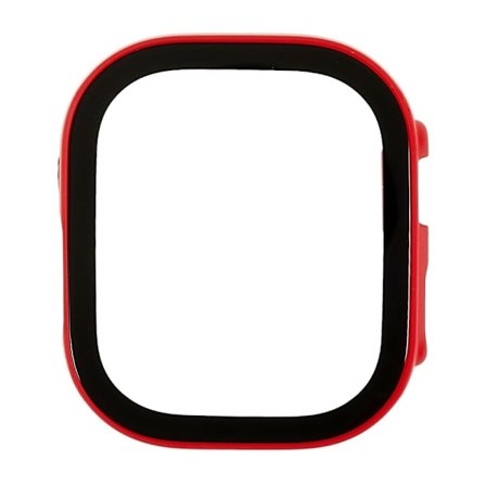 Apple Watch Ultra cover with tempered glass screen protector - Red