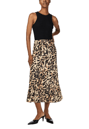 Y.A.S Yaspella Hw Midi Skirt Kjolar Dam Svart L