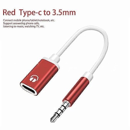 3,5 mm han til Type-c hun hovedtelefon konverter flad adapter analog rund S5J7