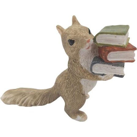 Miniatyrfigurer för sagotäppan - Ekorn som läser kärleksbok