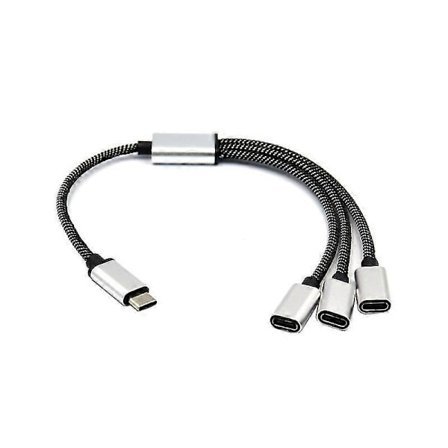 USB C Hann til 3 USB C Hunn Splitter for Type C Telefoner, Tablet, Bærbare