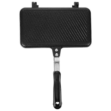 Kaksipuolinen tarttumaton voileipäpannu kaasuliedelle, aamiaisleivänpaahdin