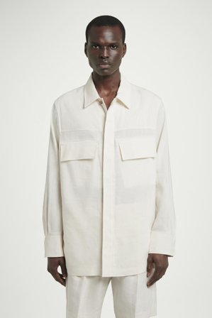 COS Männer Utility Hemdjacke Aus Leinen Mix in Beige