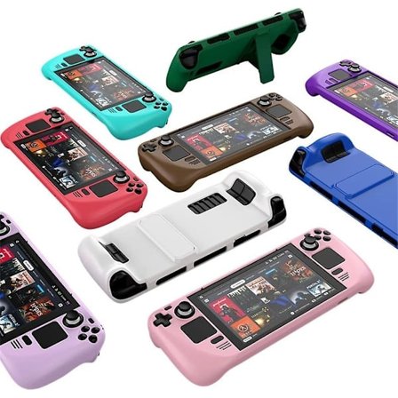 Suojakotelo jalustalla Steam Deckille, sotilastason kova PC-suojaus, yhteensopiva Steam Deck -kahvin kanssa