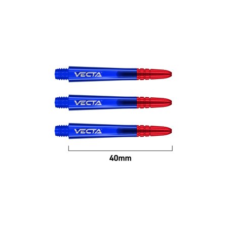 Winmau 2025 Vecta Dart Shafts 6pcs - Blue/Red, 40mm, Polycarbonate, Replacement, Accessories, Flights, Set, Steel Tip, Soft Tip