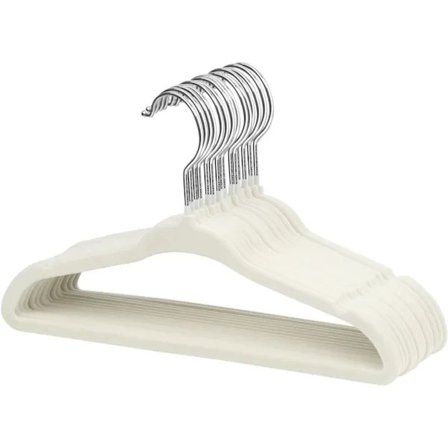 Flocked bøjler til børn, babybøjler til tøj, pladsbesparende, skridsikre, 10-pak_tfrf