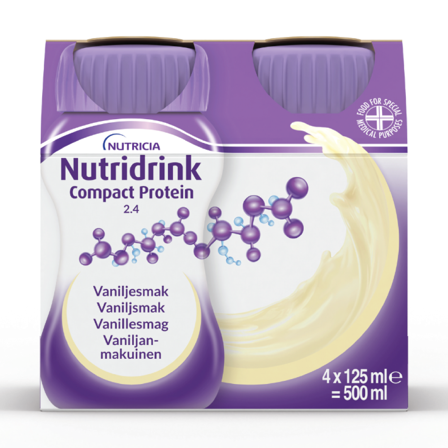 Nutridrink Compact Protein Næringsdrikk, Vanilje, 4x125 ml