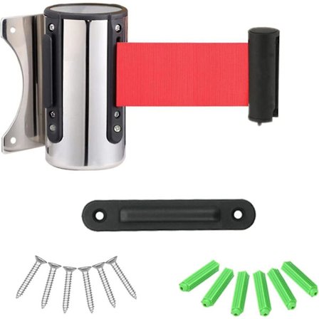 Udvidbar Barriere Rustfrit Stål Købarriere Udvidbar Barrierebånd Vægmonteret Barrierebånd Sikkerhed Menneskeflow Kontrolsystem Rød