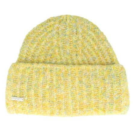 Seeberger - Yellow - cuff - Beanie - Knit With Turn-up Soft Bronze/Aqua Beanie - Hatstore