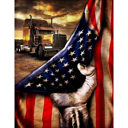 5D DIY- diamond painting Patriotisk vuxenflagga, målning Korsbroderi Hel diamantkristall strassbroderi Bild Hemvägg Dekorativ Cr