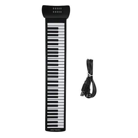 Foldbart 61-tangenters håndrullet klaver genopladeligt silikone elektrisk keyboard musikinstrument