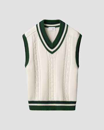 Tretorn Eton X Tretorn Cotton V Neck Vest — Vit | Ytterkläder, Gummistövlar, Jackor & Regnkläder för Dam, Herr & Barn