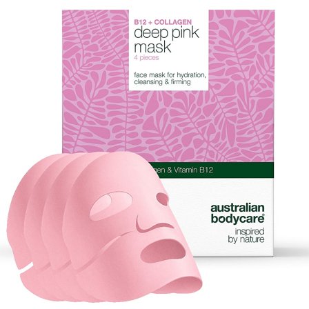 Australian Bodycare Collagen & Vitamin B12 Pink Mask 4 Masker, Skincare, Masker, Sheet Masker