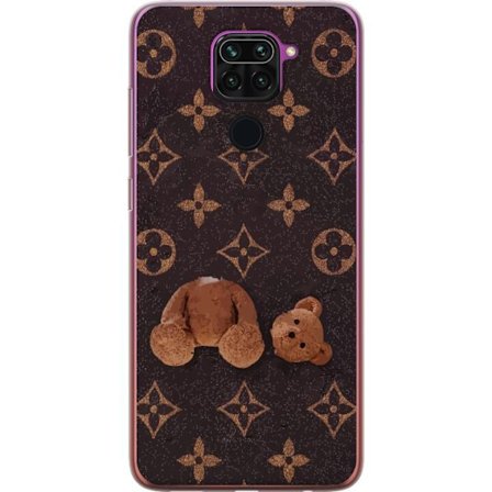 Kompatibel Mobilcover til Xiaomi Xiaomi Redmi Note 9 Grafisk monogrammønster med en stiliseret teddybjørn i en kunstnerisk stil