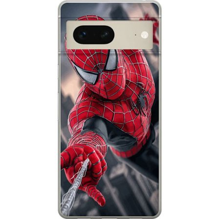 Kompatibelt Mobilskal till Google Google Pixel 7 Dynamisk Spider-Man-illustration i actionperspektiv, superhjältetema med rörelseekonomi och känsla
