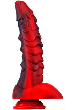 Dragon Dildo Sarkan Black-Red 19 cm - Woome.pl