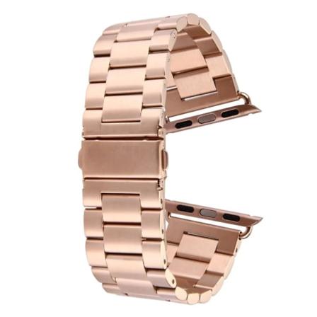 Apple Watch 7/8/9 41mm etc Klockarmband i Rostfritt stål - Roséguld Guld