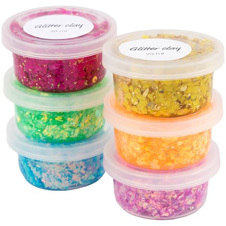 Creativ Company Glitzerlehm 6x20 ml Farbmischung
