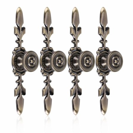 4 stk Vintage-stil Træk-Dørhåndtag Dørknap (Grøn Bronze)