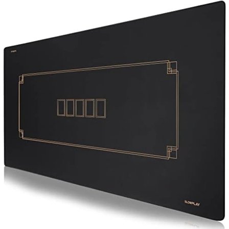 180x90 cm Texas Hold'em Pokermatta, Extra Vattenavvisande, Ljudreducerande och Premium Bärväska (Svart och Champagne Guld)[CO]