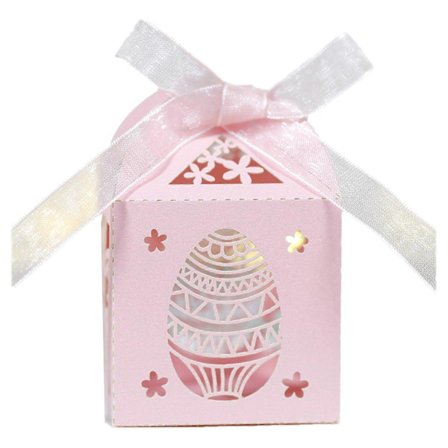 50 stk. Påskehare Slikæsker Bryllupsfest Gaveæske med Bånd Chokolade Gaveæske til Baby Bridal Shower Fødselsdagsfest Dekorationer