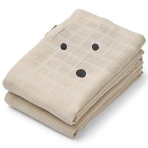 Liewood 2-Pack Dog/Sandy Mix Hannah Muslin Cloths One Size - Textile - One size - Beige