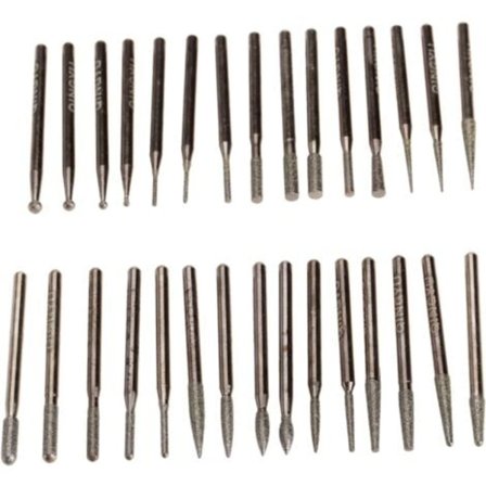 30 stk. diamantbor Rotary Burrs Diamantspidser Diamantslibebits Diamantslibenål Elektrisk slibetilbehør Til Dremel Rotary Drill