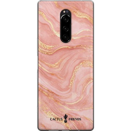 Kompatibelt Mobildeksel til Sony Sony Xperia 1 Cactus and Friends – RoseGoldFlow