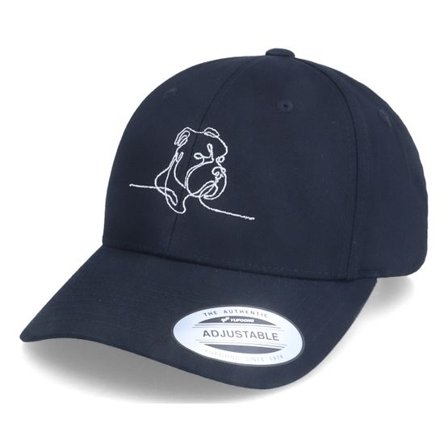 Iconic - Svart adjustable Keps - One Line Dog Black Curved Adjustable @ Hatstore