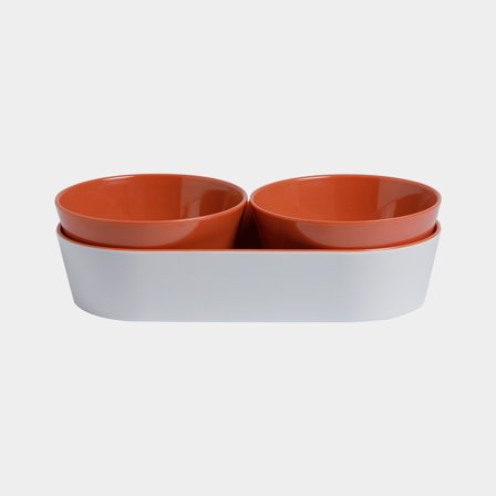 Ciotole da snack in melamina con vassoio Marine Business Coral, rosso, 3 pezzi