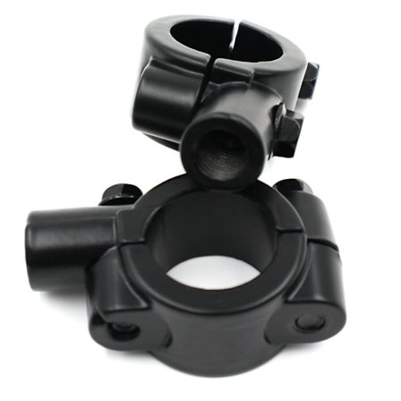 Par Universel 10mm Beslag til 25mm Styr Spejl Motorcykler Scooter Sort