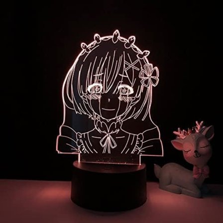 3D-lampa Anime Re Zero Starting Life World Nattlampa för sovrumsdekor Födelsedagspresent Re Zero Led Nattljus