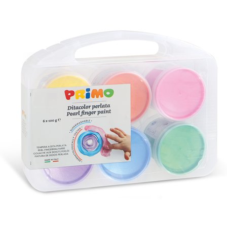 Primo Fingerfarge Pearlescent-sett 6x100g