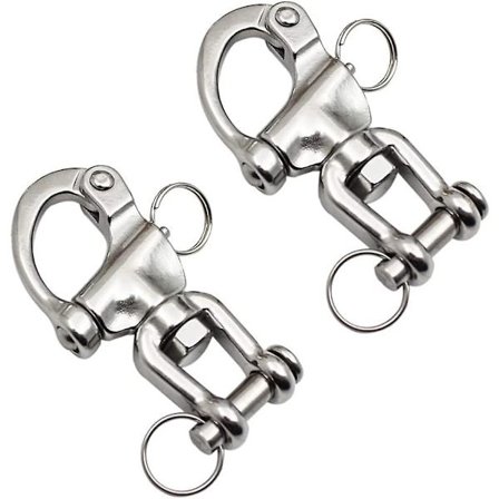 2-delad Swivel Snap Hook i Rostfritt Stål Shackle 316 Rostfritt Stål Snabblänkar Marin Rostfritt Stål Karabinkrok Hitch Hook Snabb Fjäderkrok