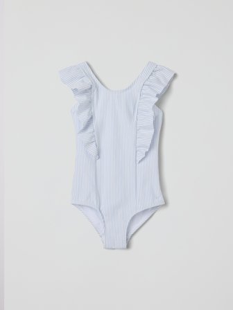Badedrakt stripet - 134|140 - barneklær - blue - Polarn O. Pyret