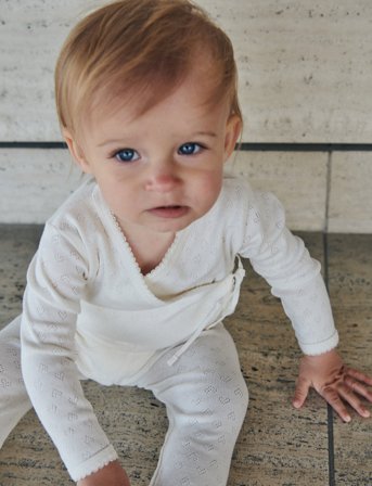 Copenhagen Colors Pointelle Heart Leggings - Cream - 50