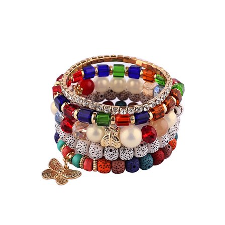 1PCS Bohemian Bead Bracelet Set, Ladies Multilayer Stackable