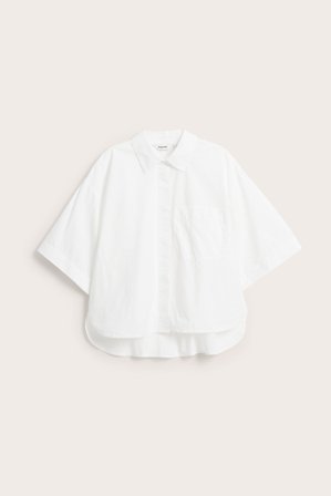Kappahl | Kortärmad skjorta i bomullspoplin Vit XL | Vit