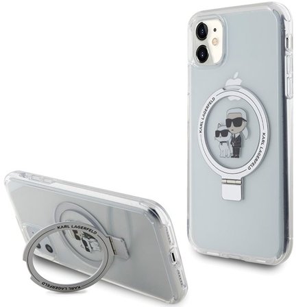 Karl Lagerfeld KLHMN61HMRSKCH iPhone 11/Xr 6.1" Hardcase Ringställ Karl&Choupette MagSafe