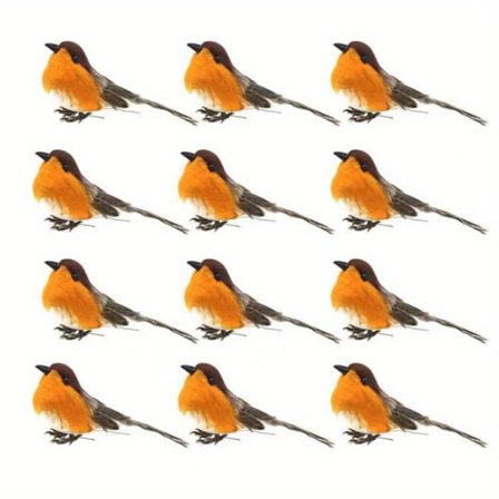 Dekorative Rødstruper i Plast, 12 stk – Perfekt for Påske, Jul, Valentinsdag & Våren_TF_TF